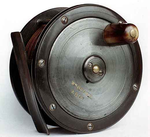 William Brown ebonite &amp; brass platewind reel