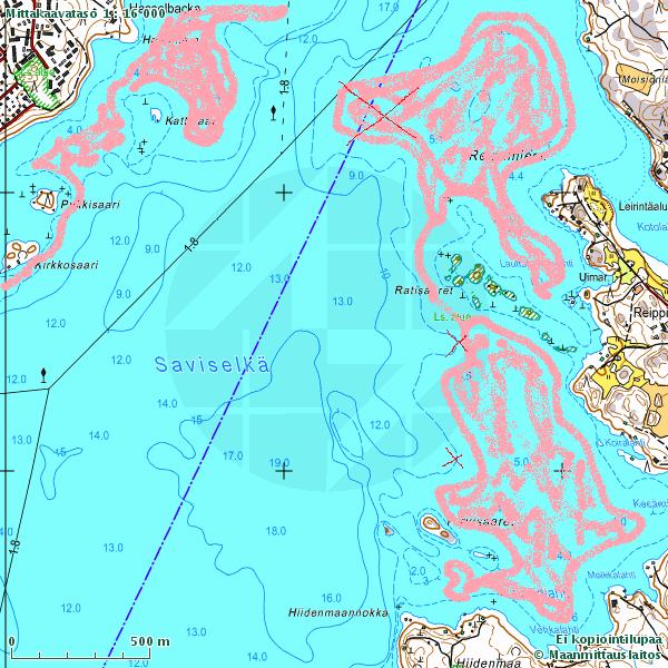 Ottisyvyydet pinkkeinä ja pari ruksia lisänä.